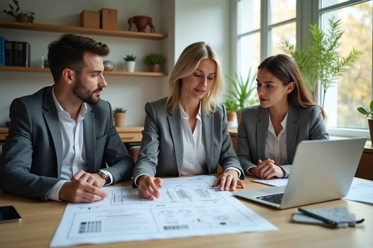 Architecte expliquant un document d