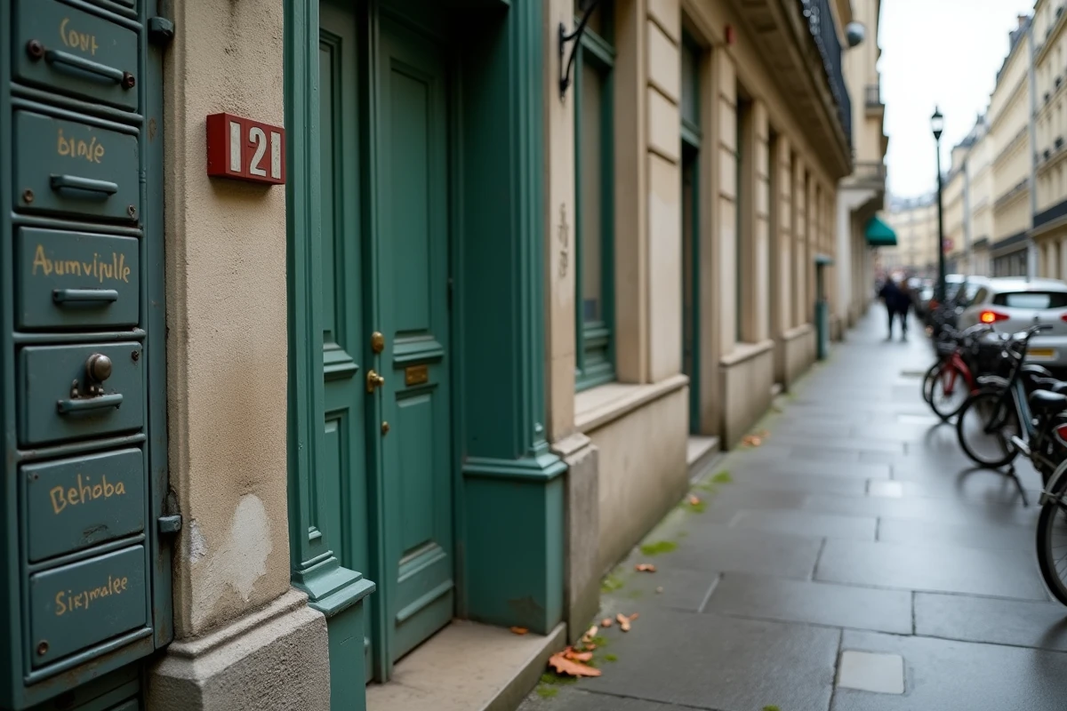 Façade haussmannienne au 121 rue Manin dans le 19e arrondissement de Paris avec plaque de numéro