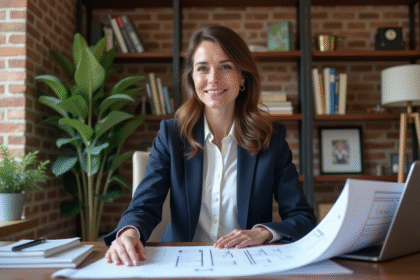 Femme architecte en bureau moderne pour renovation