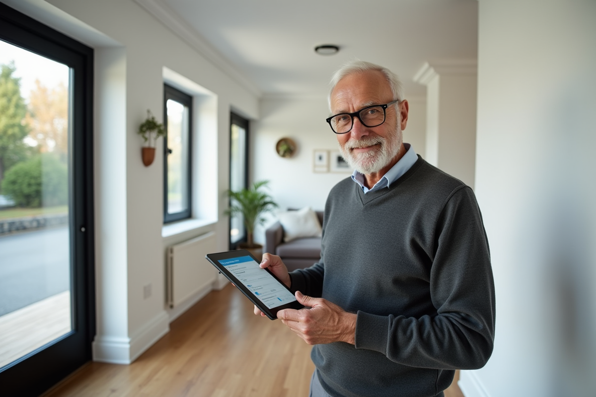 Homme professionnel vérifiant documents immobiliers