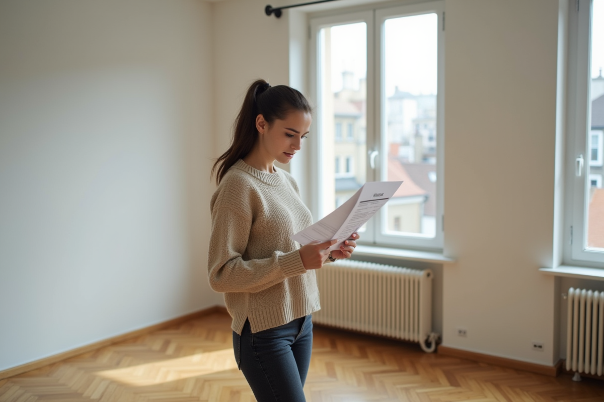 Jeune femme lisant une notice d