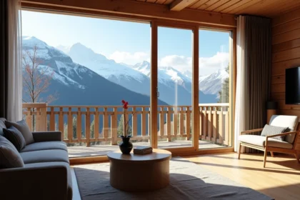 Appartement dans une station de ski des Alpes enneigées